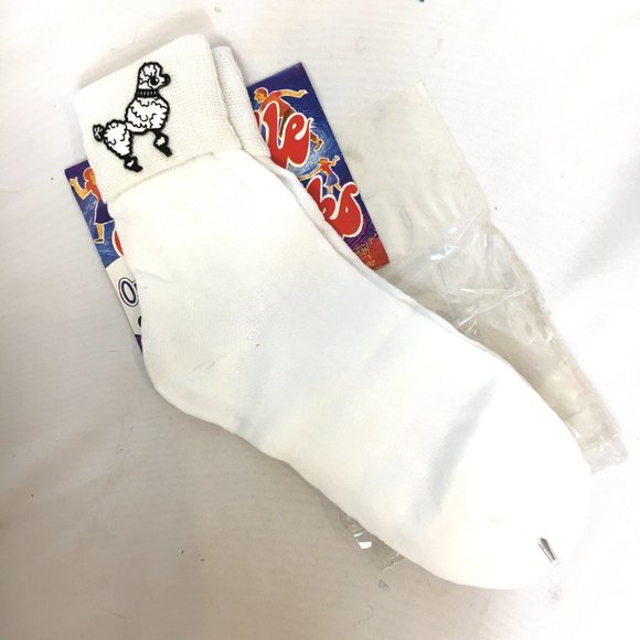 50’s White Poodle Socks w/ poodle patch NWT NOS - Picture 5 of 7